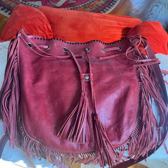 Patricia Nash Red Crossbody Bag with Fringe - Picture 4 of 8